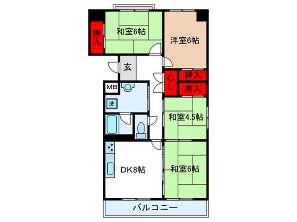 第二玉一ハイツの物件間取画像